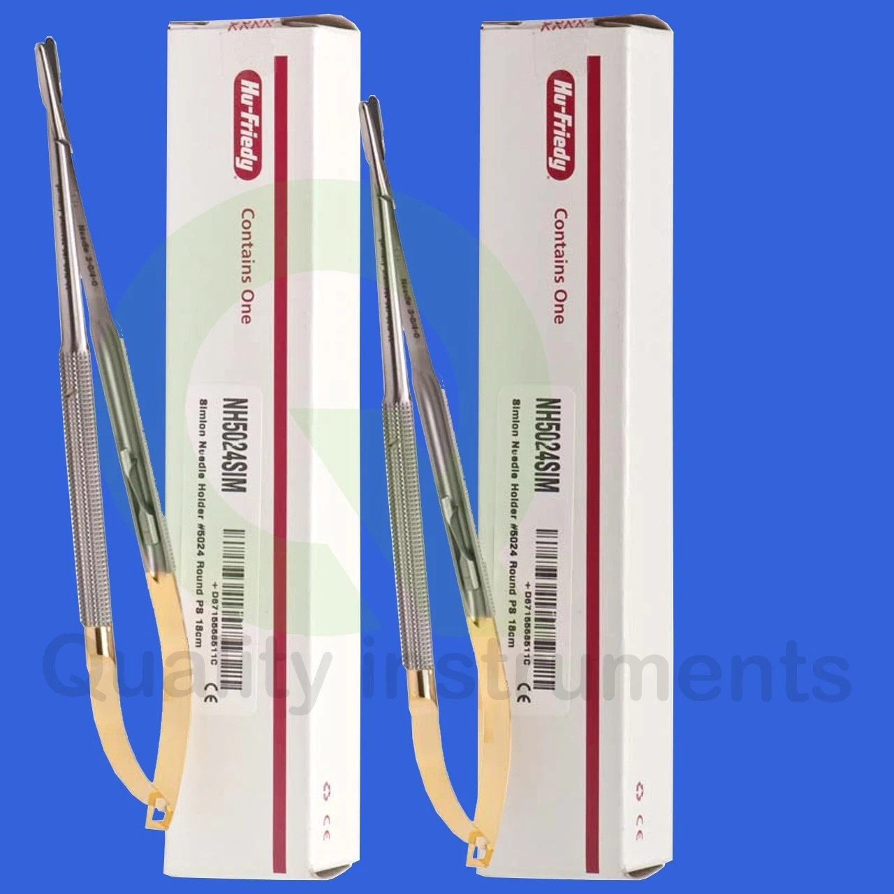 2 PC HU FRIEDY Castroviejo straight Needle Holder 7 18cm NH5024SIM