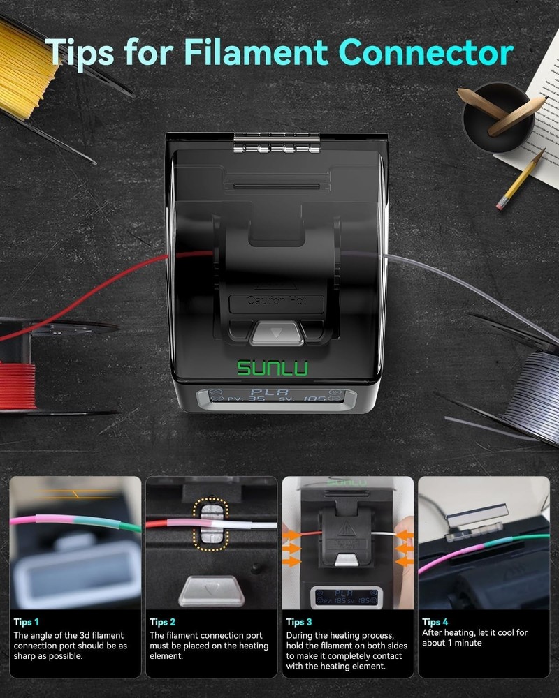 Filament Fusing Connector, 1.75mm Compatible with Various 3D Printer Materials