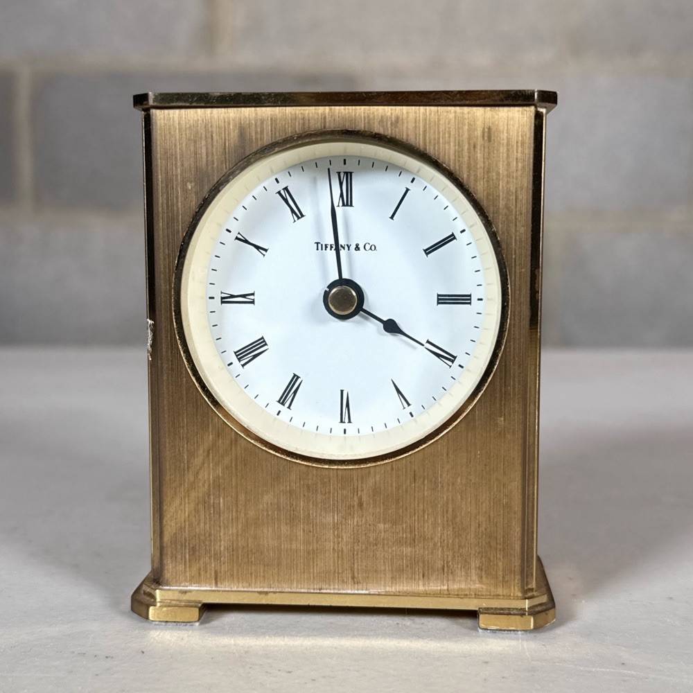 TIFFANY & CO. BRASS DESK CLOCK