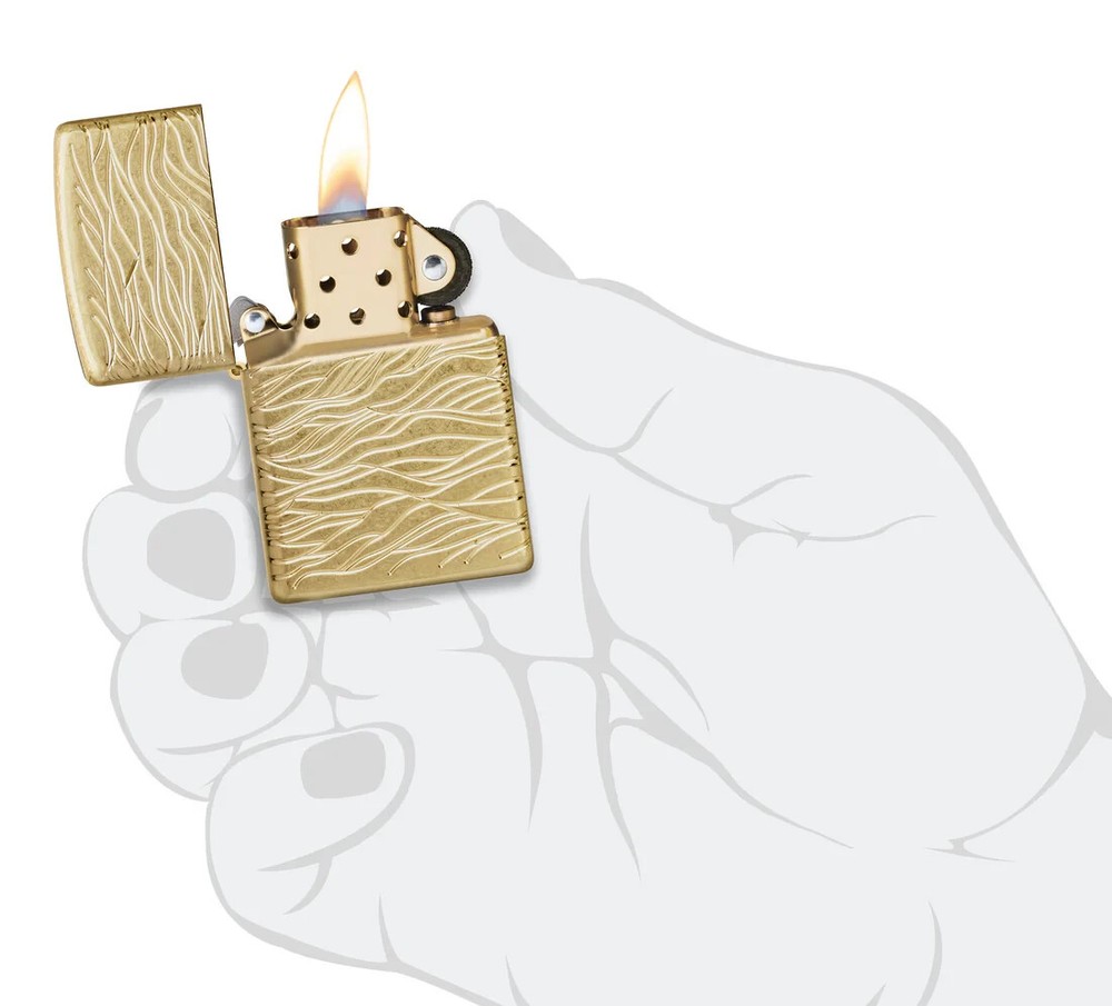 Zippo Armor Tumbled Brass Multicut 46273