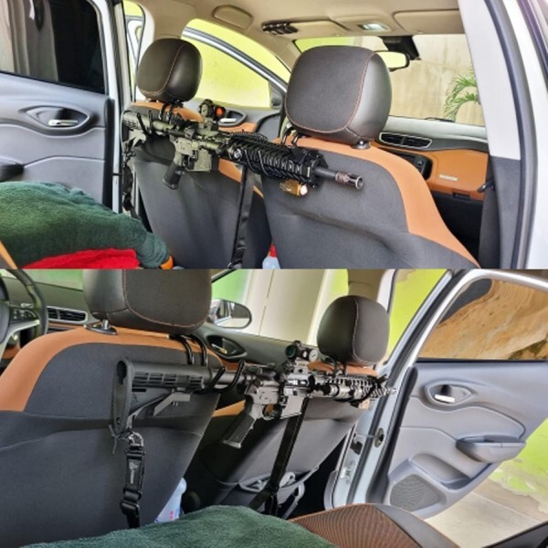 2 Pack Seat Back Gun Rack Organizer for Truck Car Rifle Shotgun Bow Rear Holder