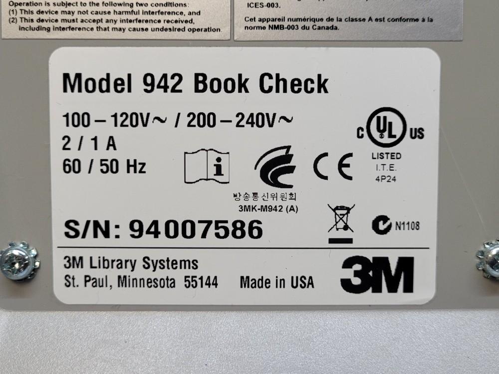 3M Library Book Check Mod 942 Library Control System, Powers/Lights Up AS-IS, #2