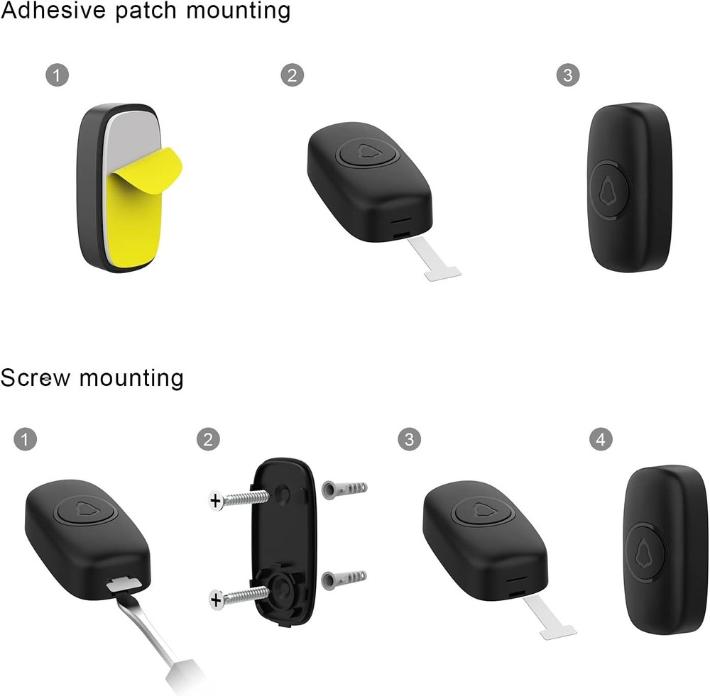 SECRUI Wireless Doorbell, Easy installation, Waterproof, Adjustable Volume, 58 C