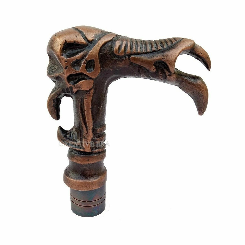 Brass Antique Finish Obsolate Dragon Victorian Head Handle for Walking Stick