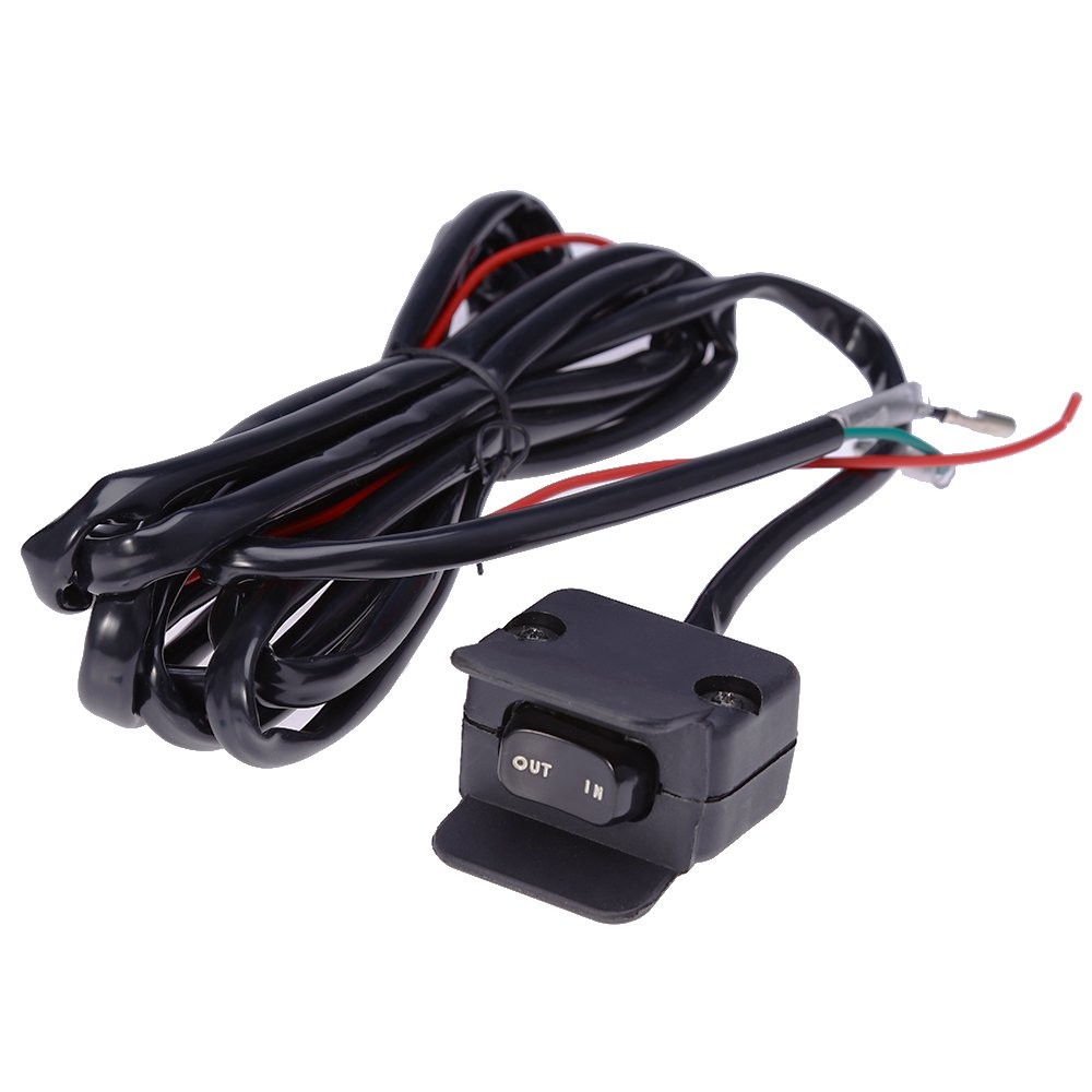 12V Winch Rocker Thumb Switch with Mounting Bracket for Various Brands