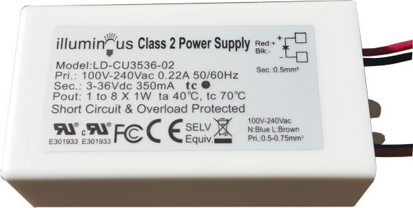 350mA Constant Current 1-8W DC LED Driver UL approved
