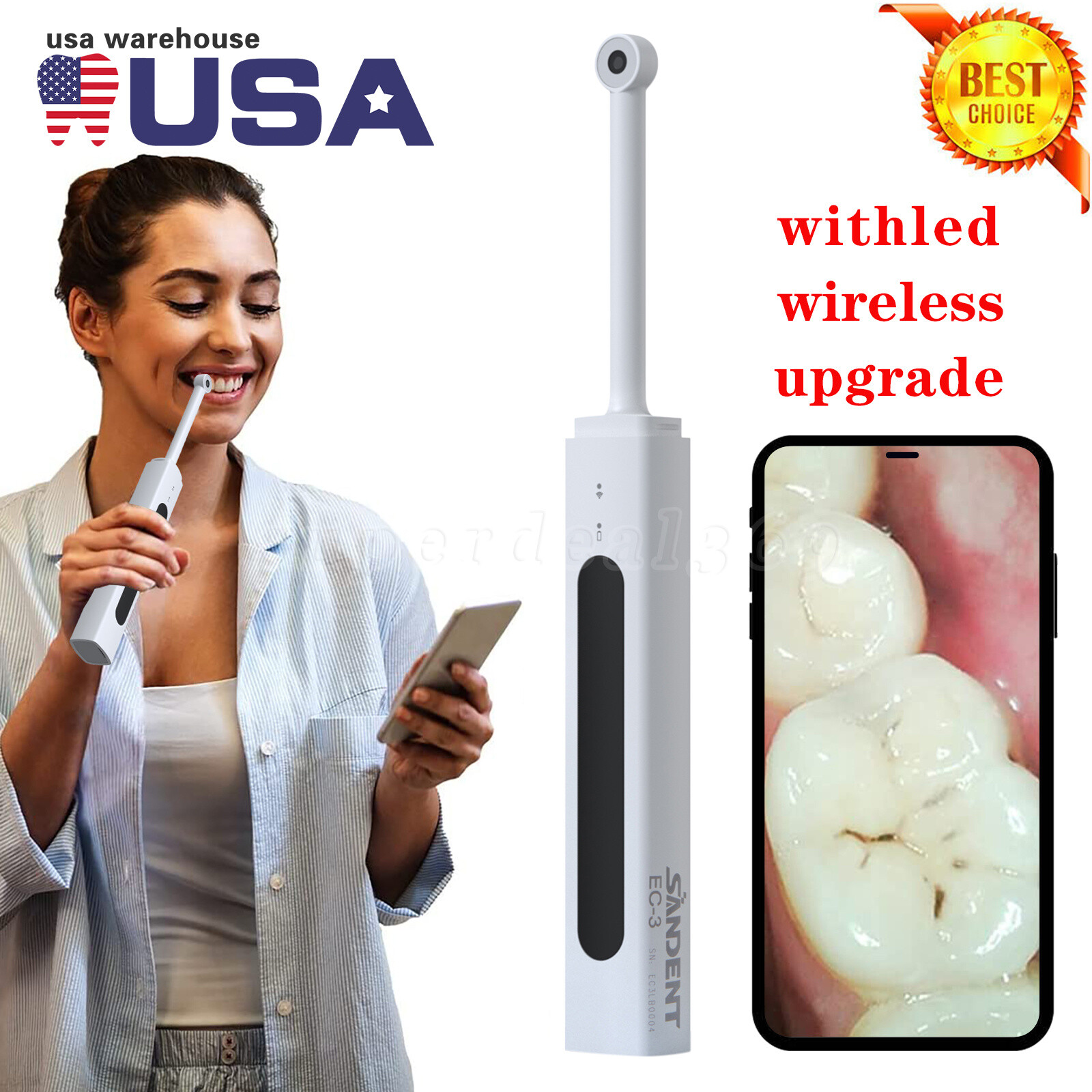 Wireless Oral Dental Intraoral Camera HD 1080p WIFI Endoscope Teeth Mirror ns