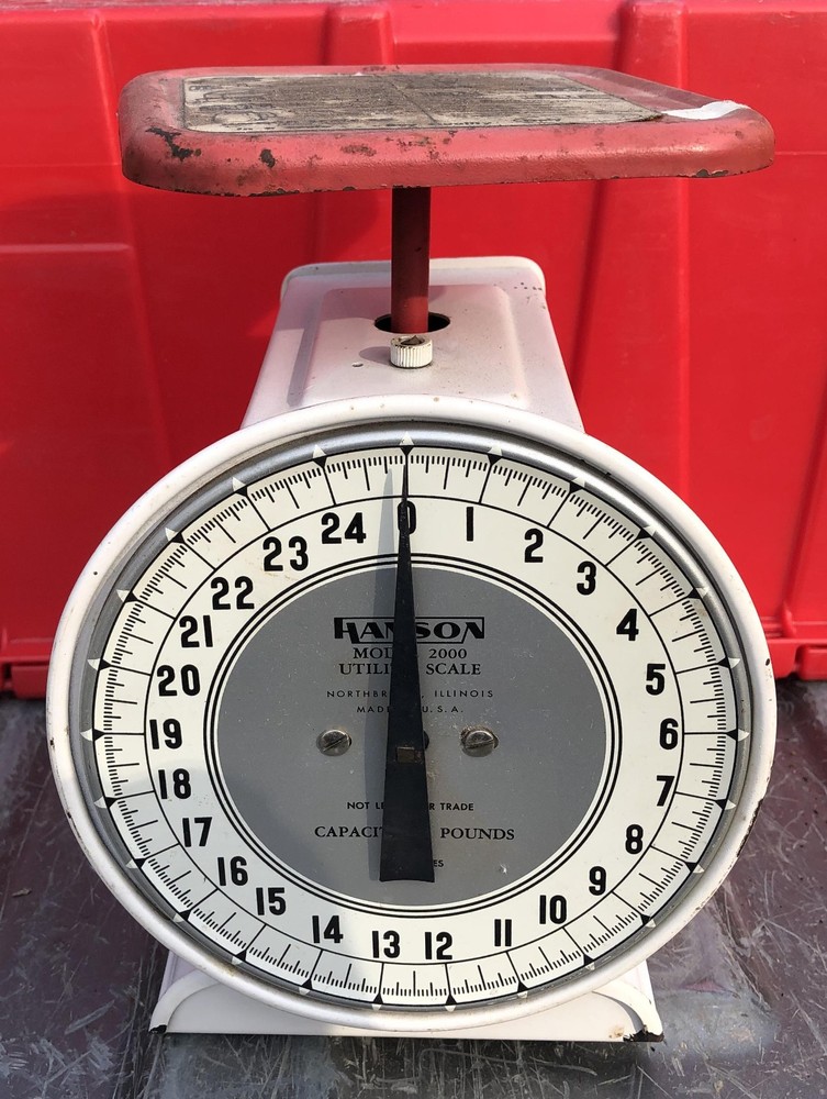 Hanson 2000 Kitchen Counter Dial Scale 25 LB vintage