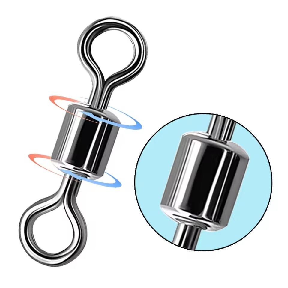 100pc Stainless Steel Fishing Swivels Set Saltwater Freshwater Tackle Box Tool