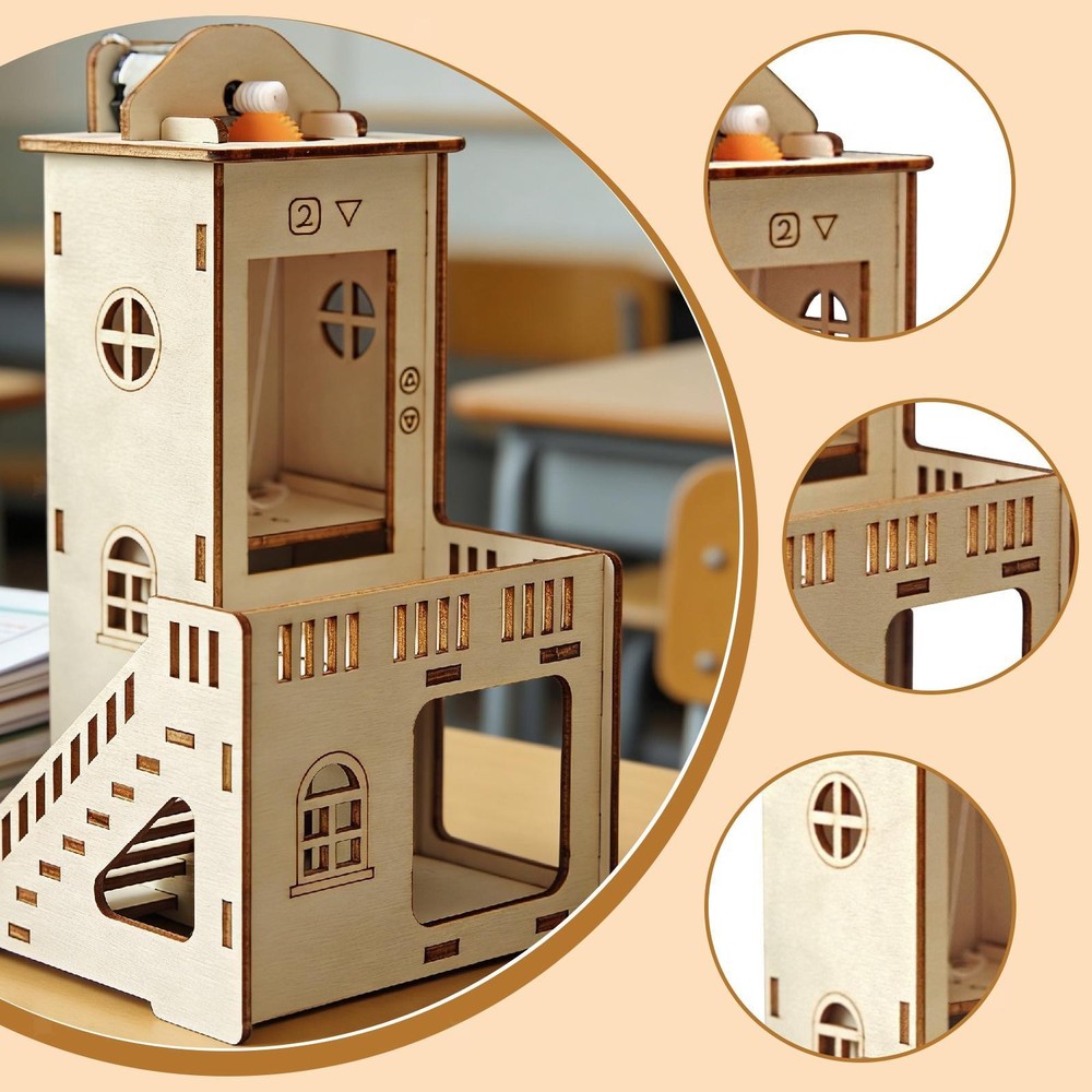 DIY Elevator Toy Kit Physical Model Handcraft Creative Construction Toy Practice