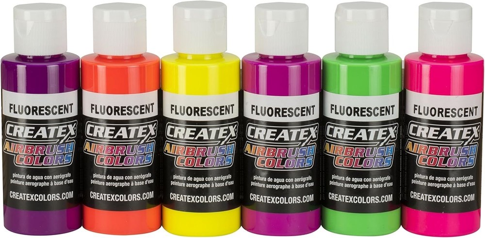 Neon Fluorescent Paint Set, 2oz Bottles