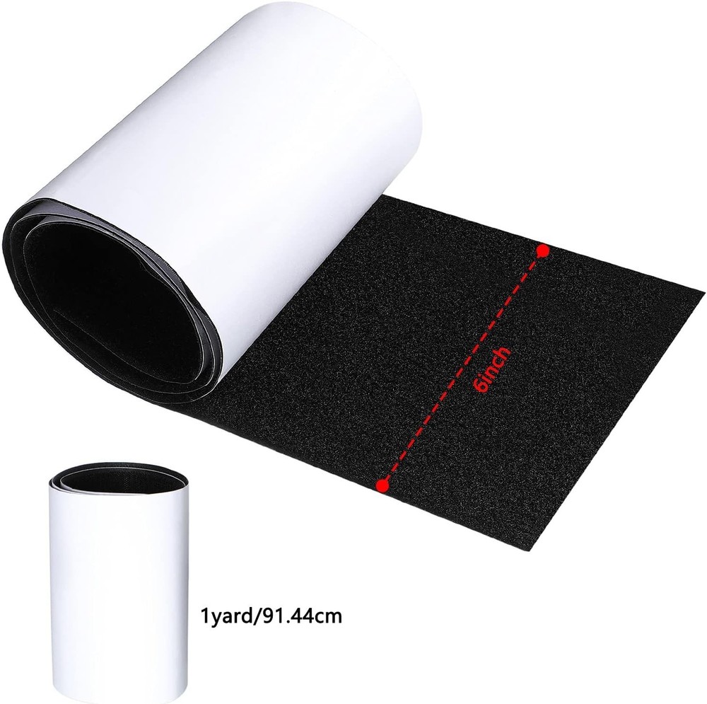 Versatile Black Hook & Loop Tape Strips for DIY - 6 Inch Width, 1 Yard Length