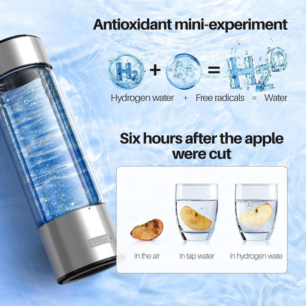 14oz Battery-Powered Hydrogen Water Generator – Quick 2200PPB Hydration Solution