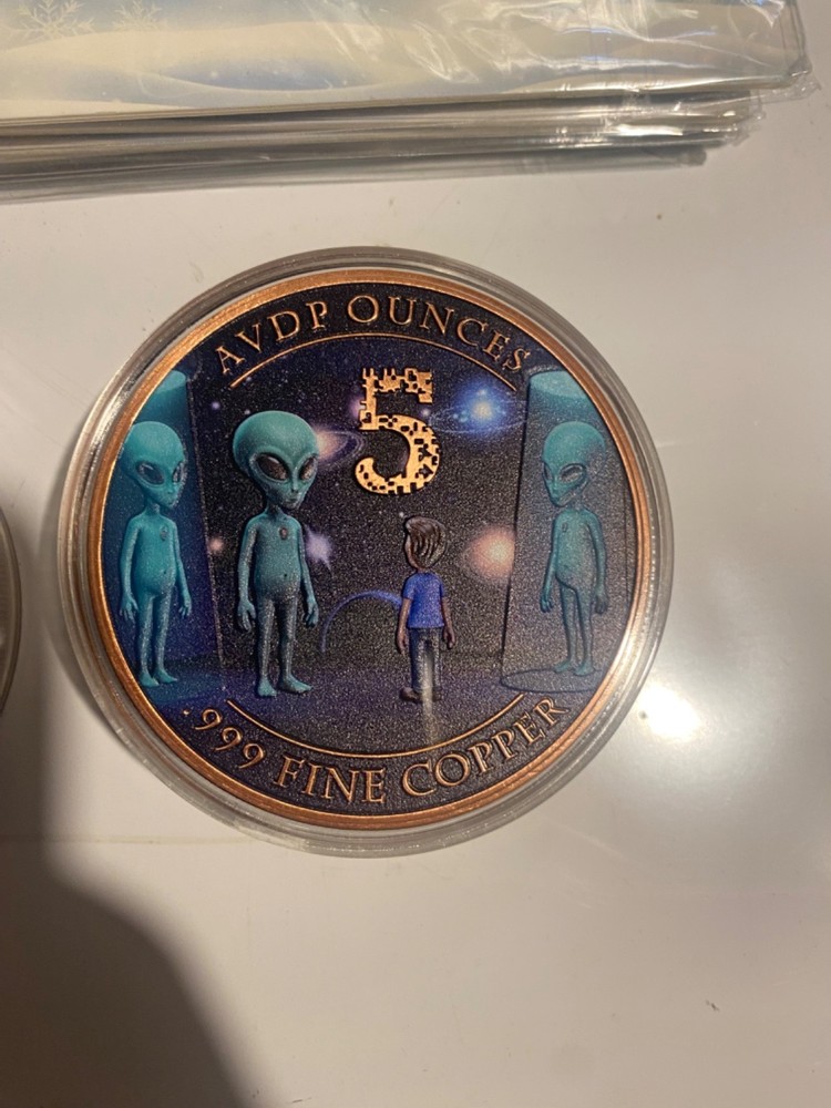 67 oz colorized copper lot. Mostly 5oz rounds