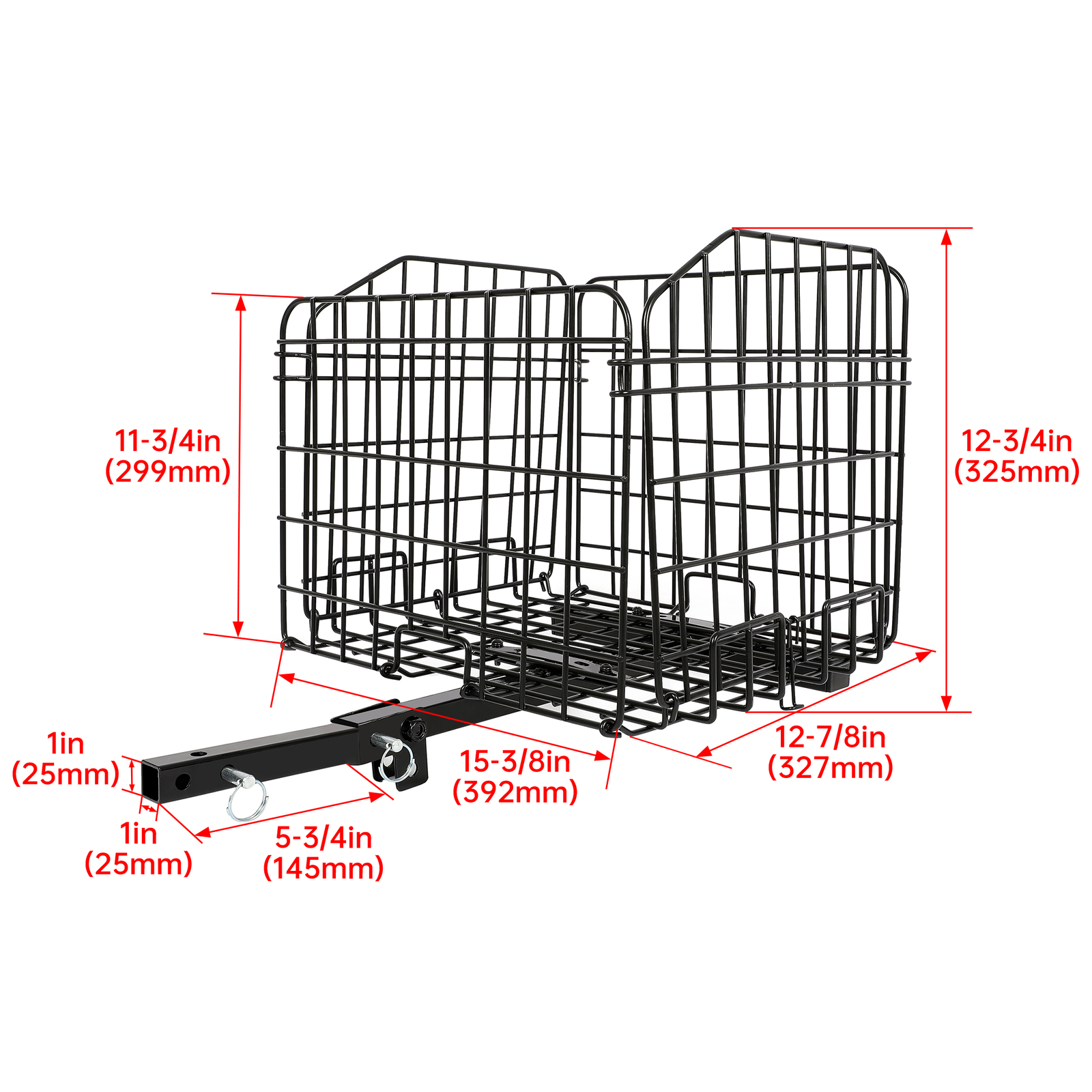 New Folding Basket for Most Mobility Scooters Power Chairs w/ 1" Hitch Receiver