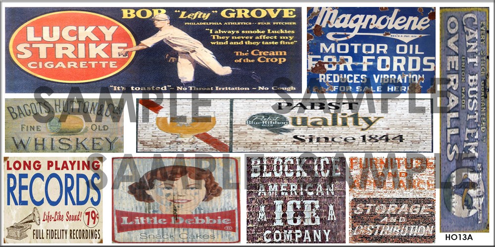 HO SCALE WEATHERED BUILDING GHOST SIGN DECALS #13a