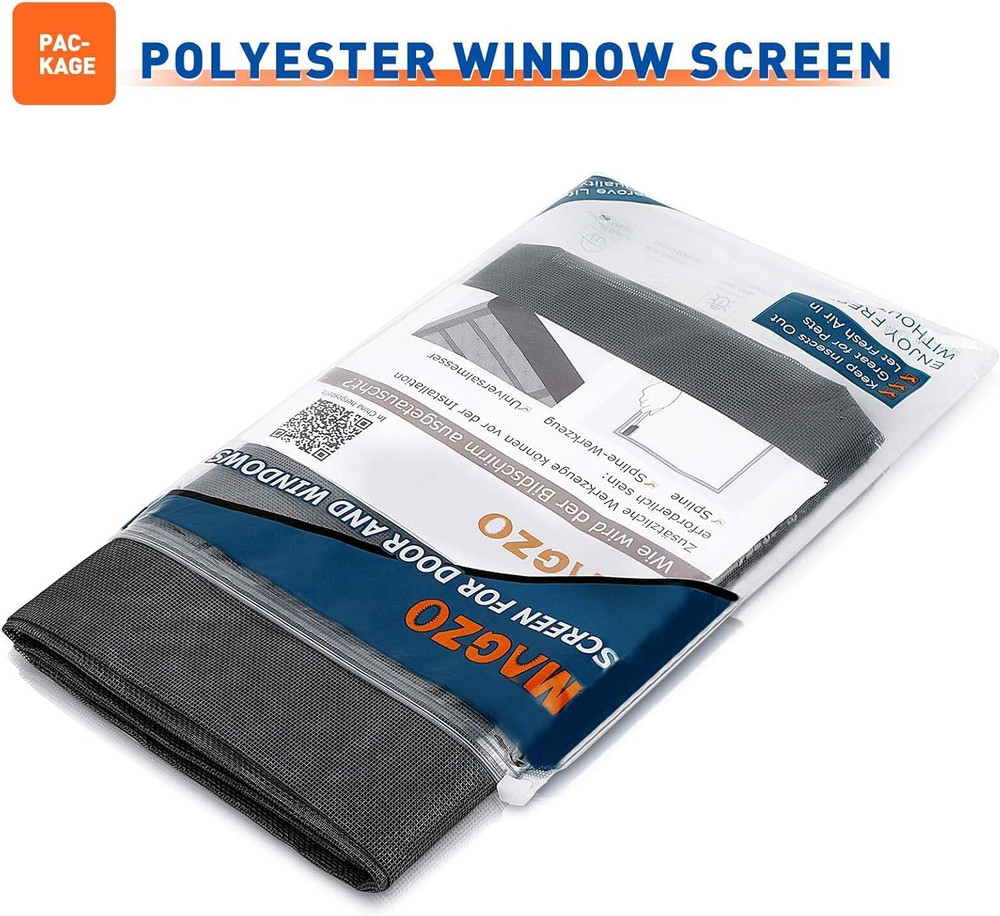 Window Screen Replacement Mesh 48"W X 99"L - DIY Adjustable Polyester Pet Proof