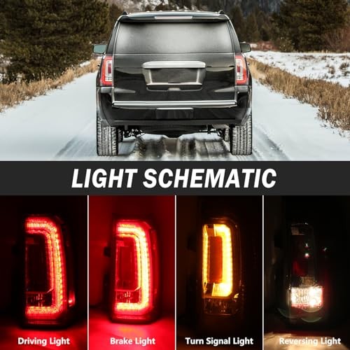 Tail Light Assembly for 2015 2016 2017 2018 2019 Right Passenger Side Black
