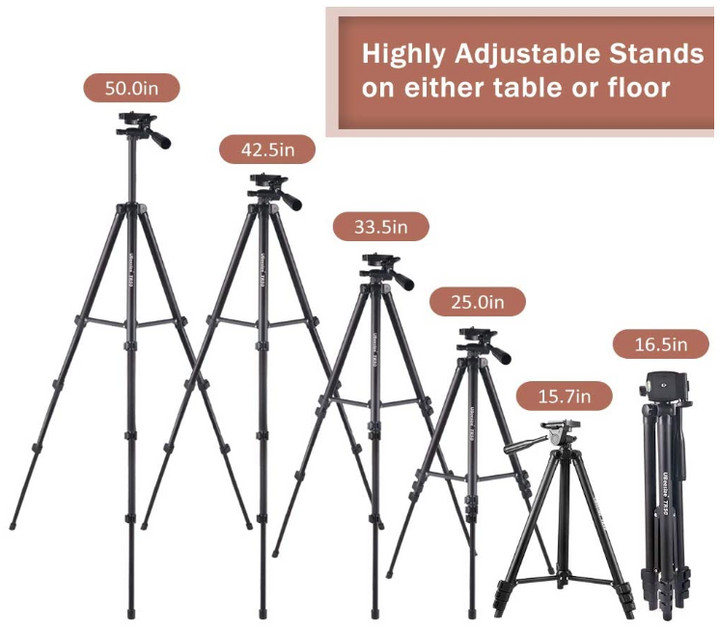 UBeesize 10.2" Selfie Ring Light with 50" Tripod Stand & Flexible Phone Holder