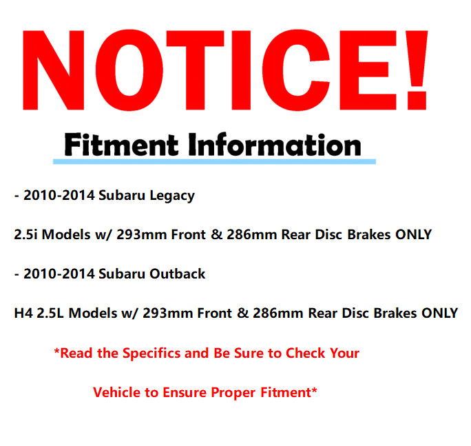 Front Rear Disc Rotors Brake Pads Kit for Subaru Forester Legacy Outback Impreza