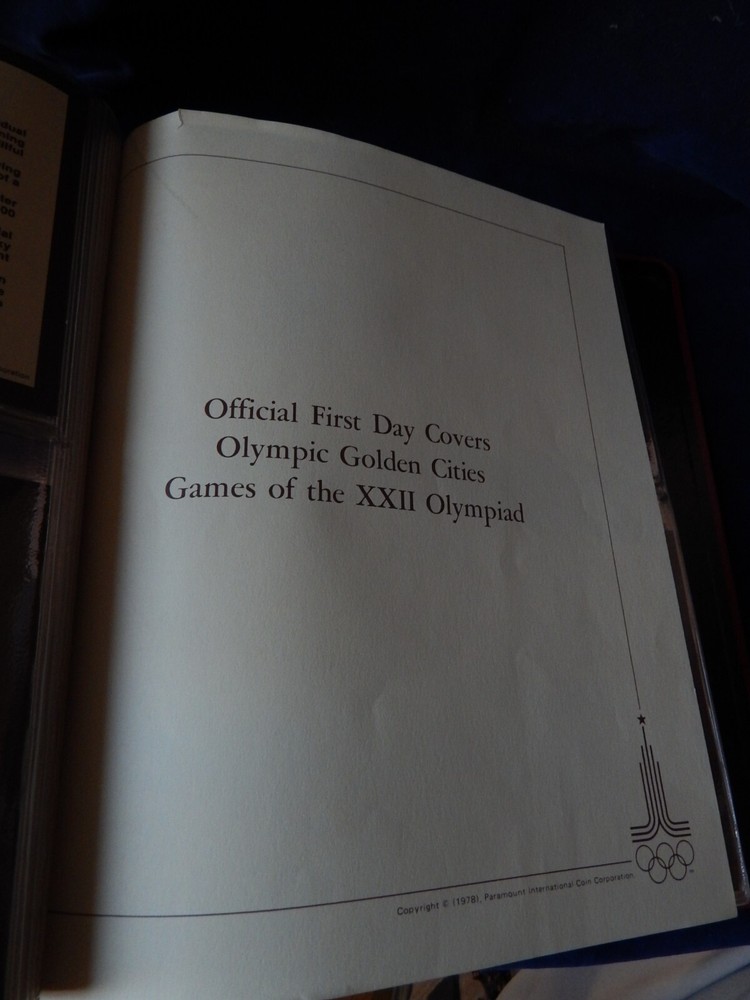 Olympics '80 Russia USSR stamp album 79 FDC sheets COMPLETE w/ Dust cover