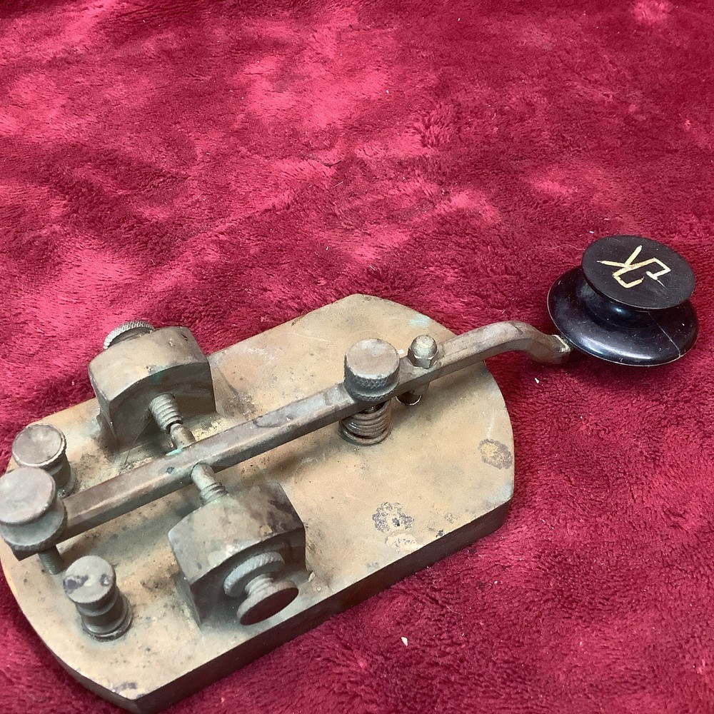 Vintage 3# Heavy Brass Oversized Telegraph Key “CK” Nonelikeit! K1 Key Button