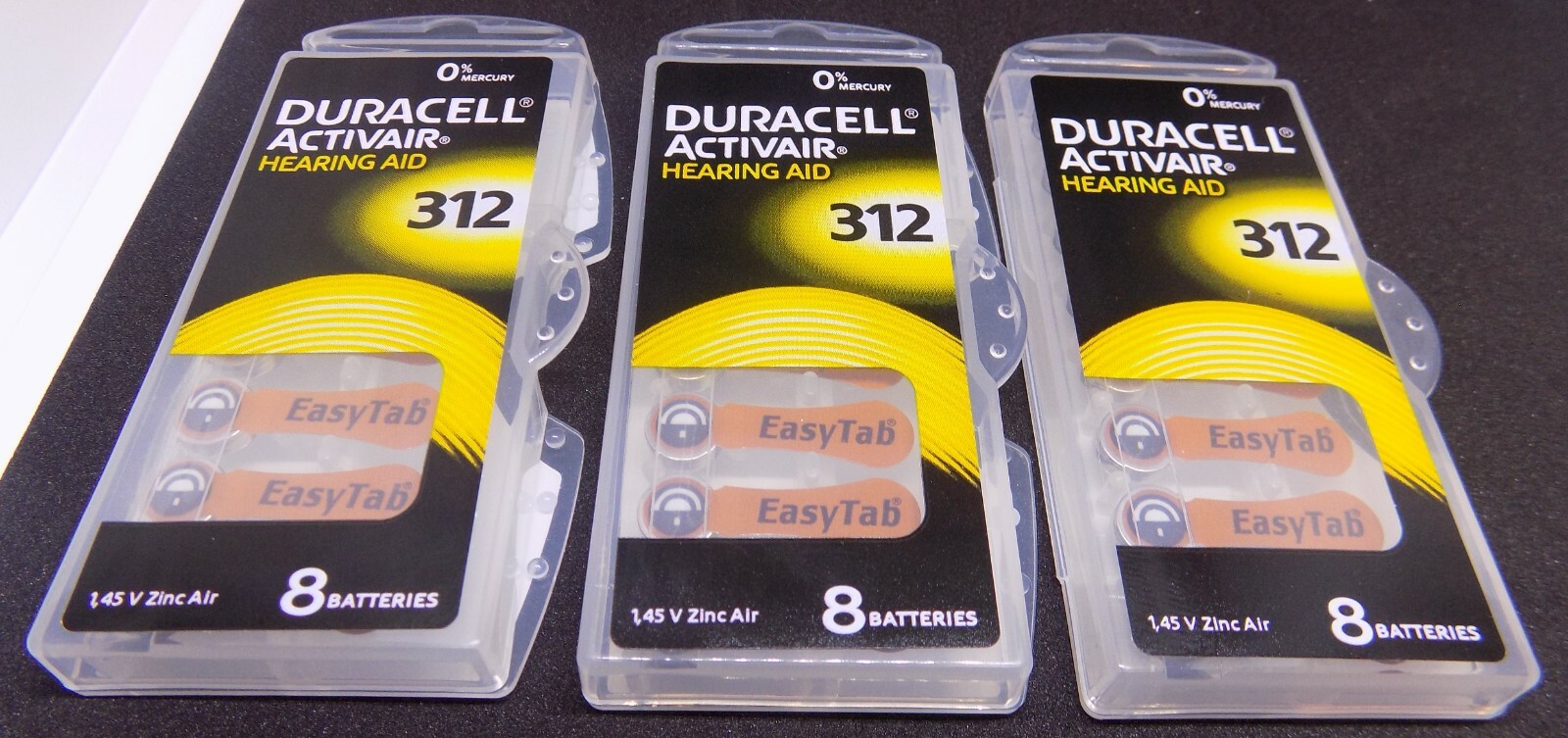 New Duracell Activair Hearing Aid Batteries: Size 312 (24 Batteries)-Exp 01 2028