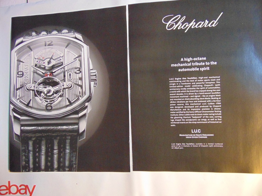 2012 CHOPARD ENGINE ONE TOURBILLION WATCH print ad