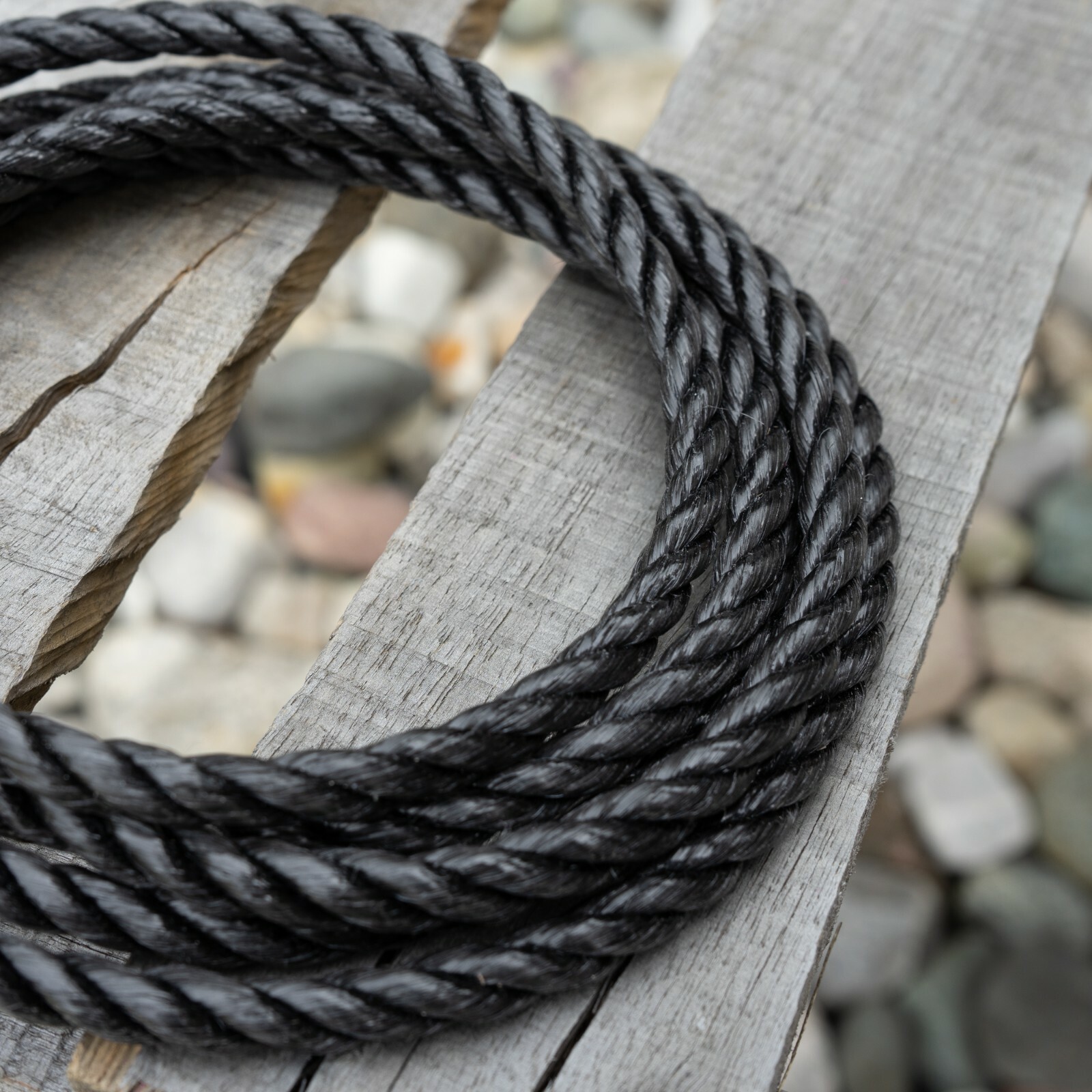 Black Poly Polypropylene Rope 3 Strand Twisted 3/16 1/4 5/16 3/8 1/2 600 1200