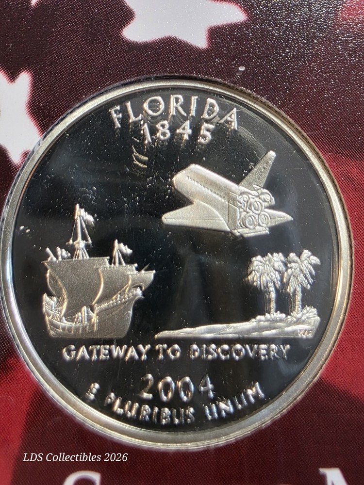 5 Silver Proof U.S. Mint 2004 State Quarter Coin Set
