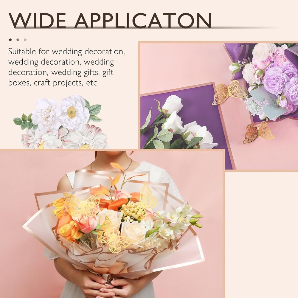 100 Sheets Flower Wrapping Paper Set
