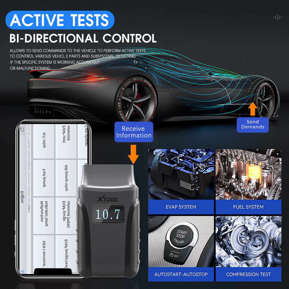 XTOOL A30 Car BT Diagnostic Scanner Full Systems OBD2 Code Reader Bidirectional