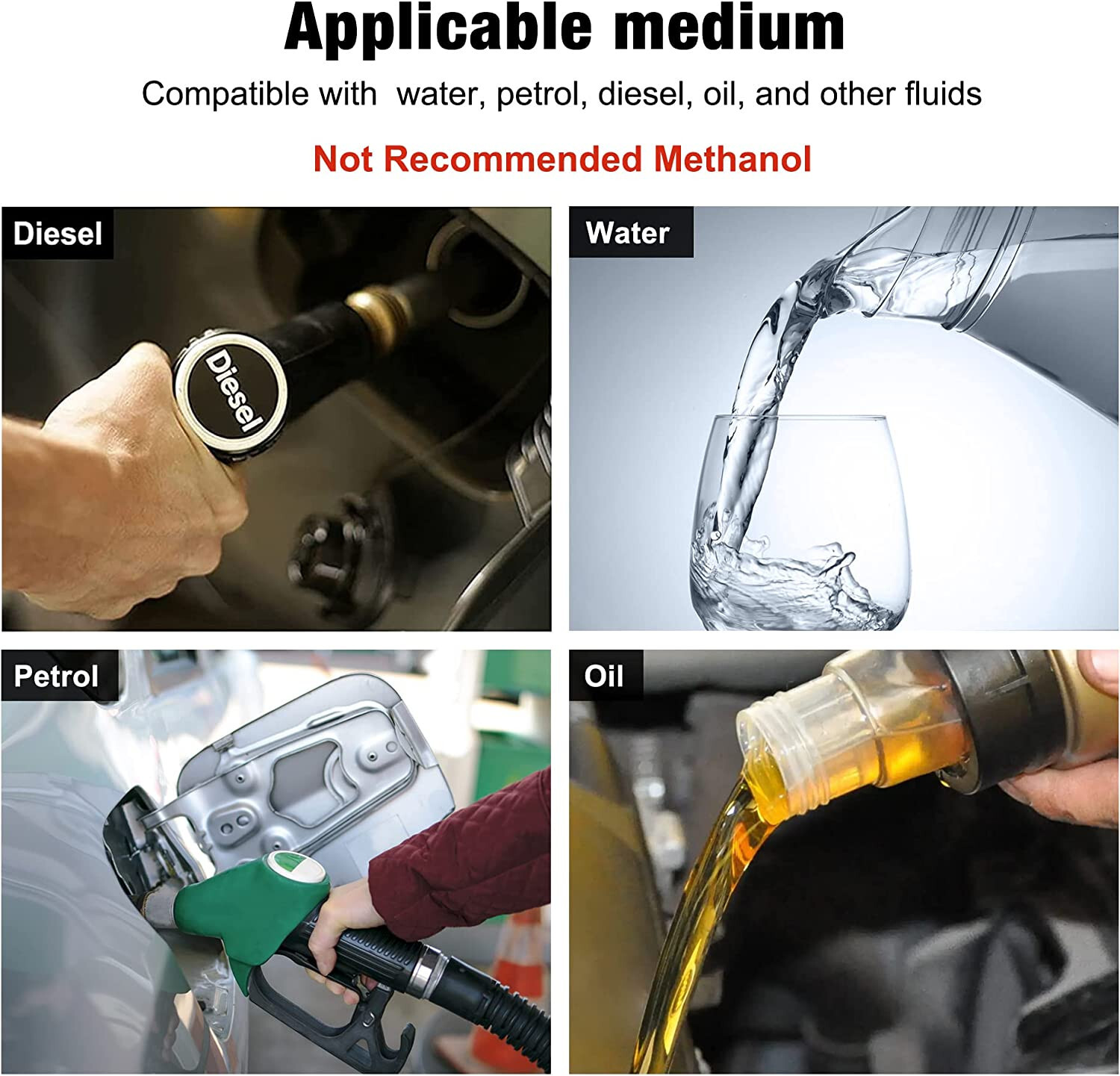 3/8" Fuel Check Valve One Way Inline Non Return Diesel Gasoline Black 10mm 2Pcs