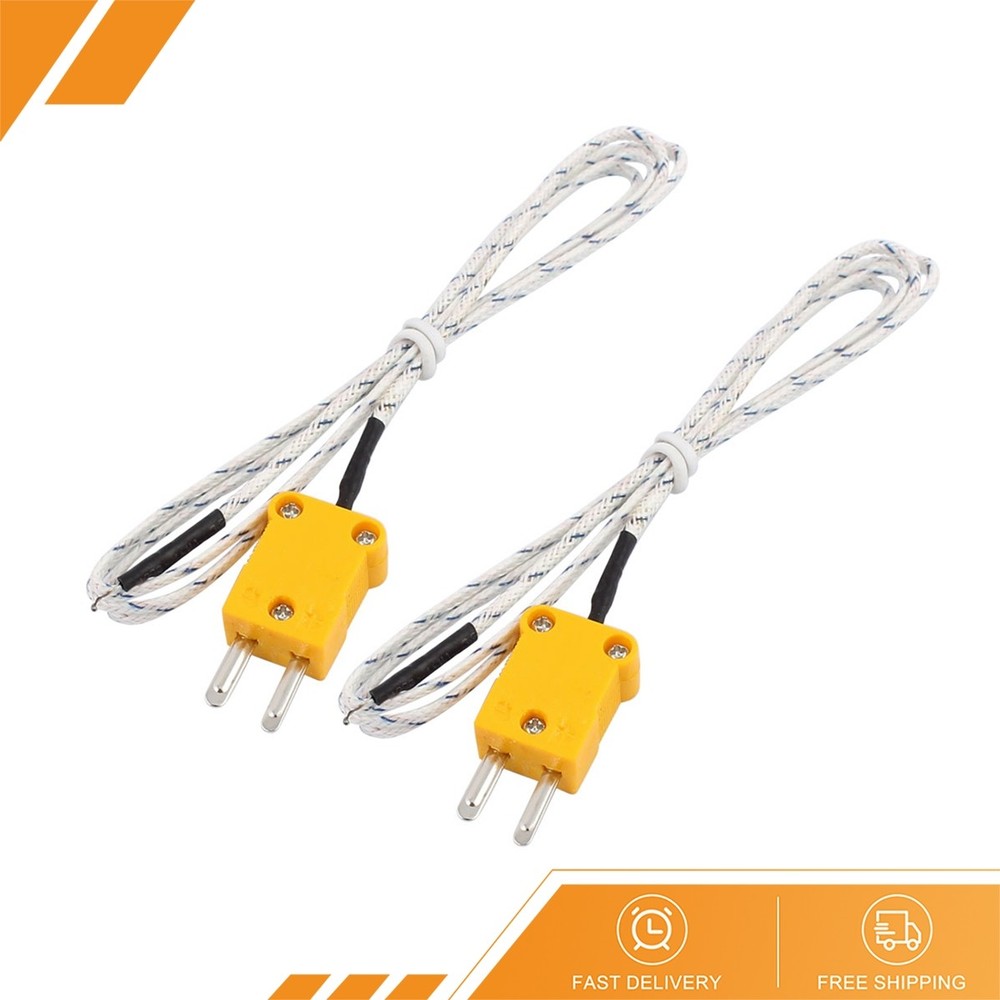 2 Pcs K Type 500C Wire Measuring Thermocouple Sensor 1M 3.3Ft