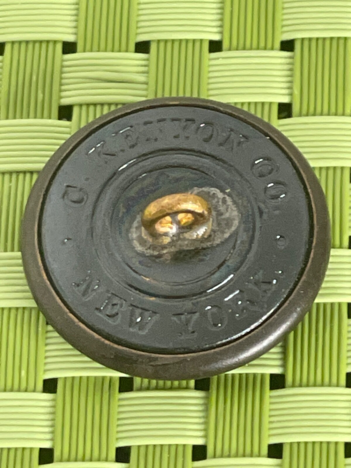 WWI US Eagle Rimless Overcoat Button C. Kenyon Co. New York - 1 1/8"