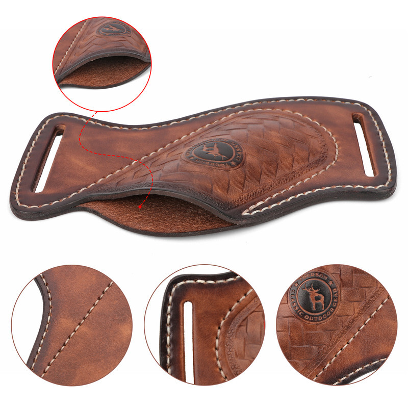 TOURBON Leather Folding/Fixed Knife Sheath EDC Compact Tools Belt Pouch