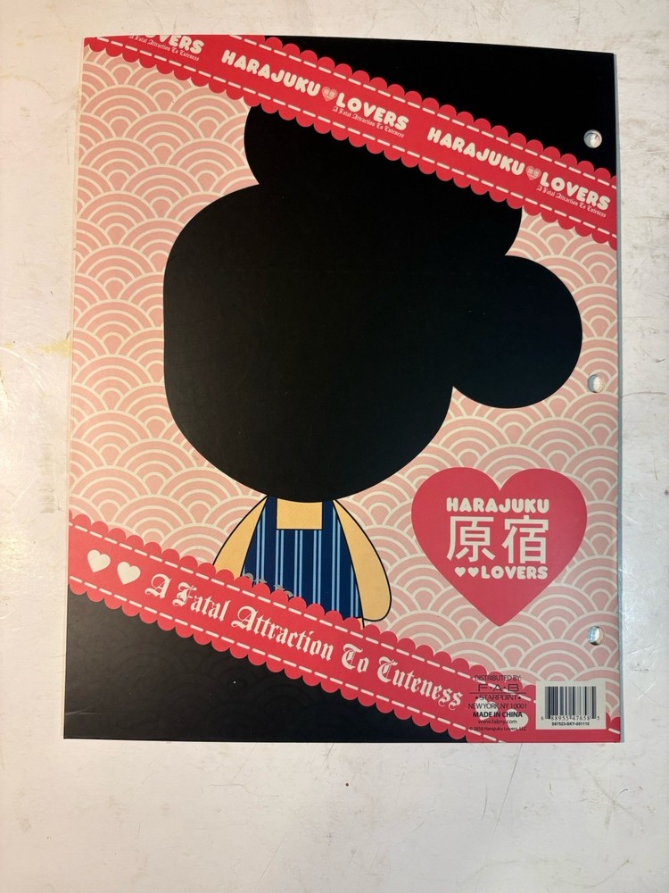 3 Harajuku Lovers Two Pocket Folder ~ Prep School.