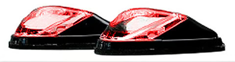 K&S Technologies LED Flush-Mount Mini Marker Lights - Adhesive - Black/Red