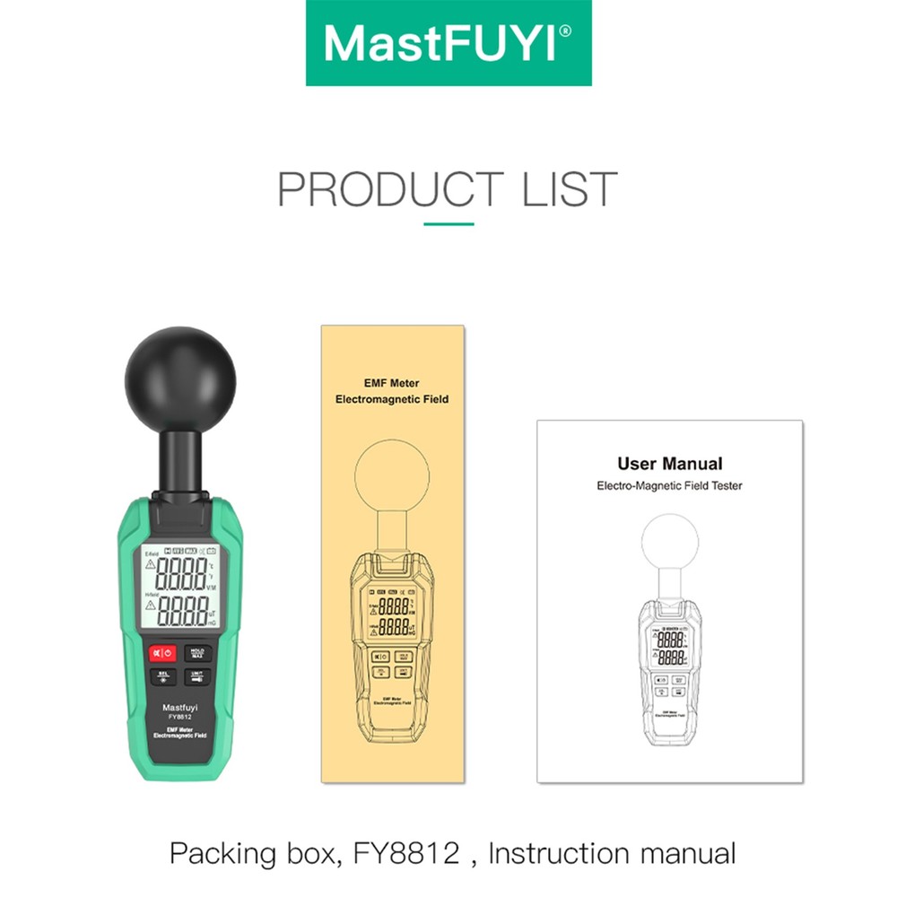 Mastfuyi EMF Meter Electromagnetic Field Tester High E5E2