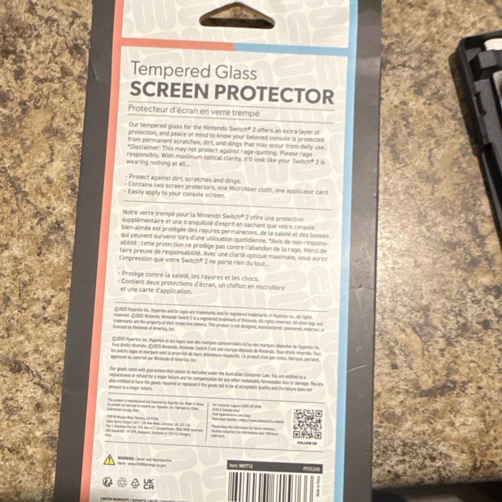 Hyperkin Tempered Glass Anti-Scratch Screen Protector for Nintendo Switch 2