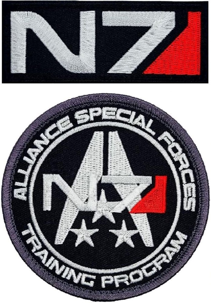 N7 Mass Effect Special Forces Morale Patch - 2PC Bundle - Hook Backing