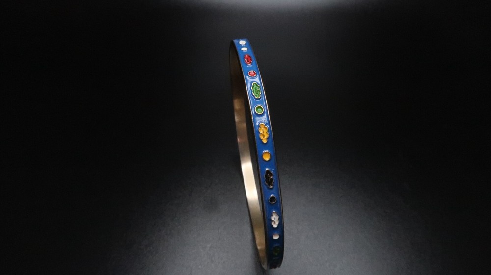 Vintage Blue Cloisonne Bangle 2.5" BrB5