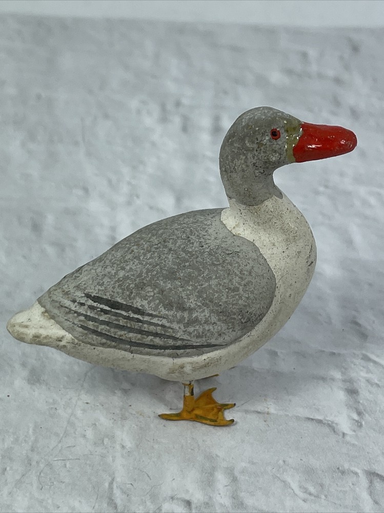 Antique German Putz Bird Goose Figure Elastolin Lineol Composition EUC