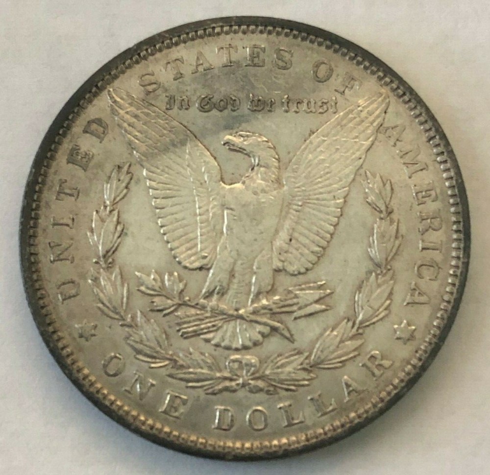 1896 TONED OBVERSE MORGAN SILVER DOLLAR