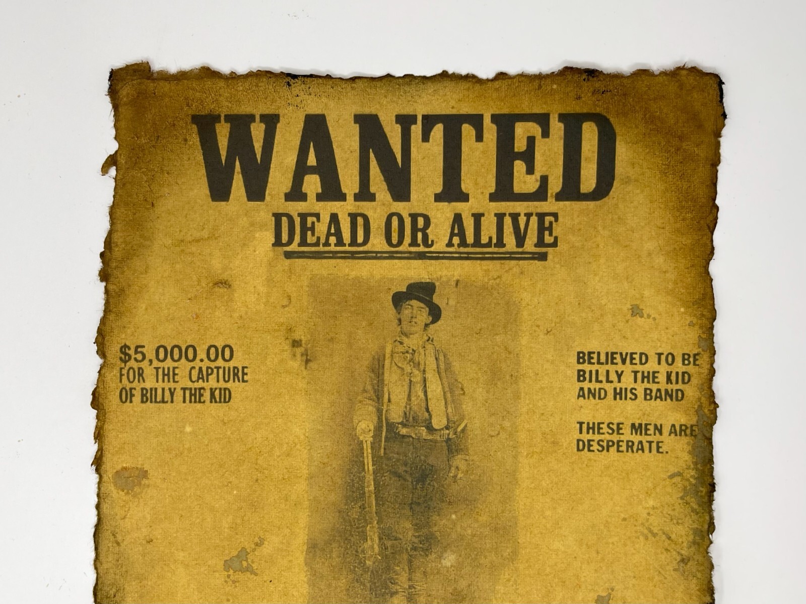 Billy The Kid Wanted Poster Distressed Prints Aged Western Art Wild West Reward