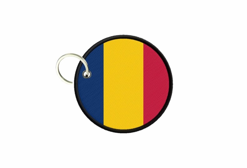 Keychain Chad Flag Printed Round Badge