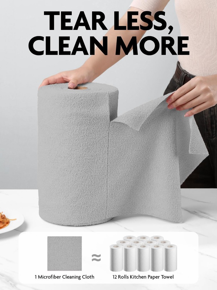 Fantasticlean Microfiber Cleaning Cloth Roll -675 Pack, Tear Away Microfiber ...