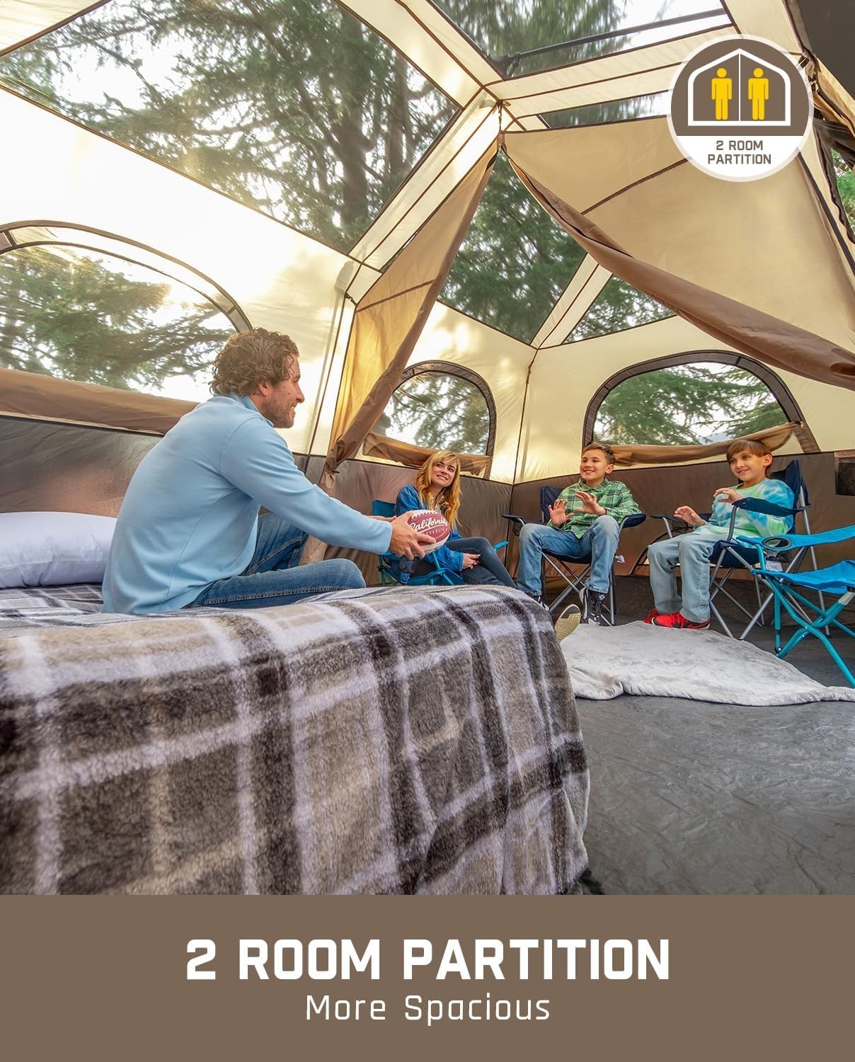 FanttikOutdoor Instant Cabin Tent 8 Person Camping Tent Setup in 60 Seconds with