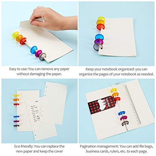 Plastic Mini Discs Multicolor Binding Ring Expansion Discs for Notes or Artwork