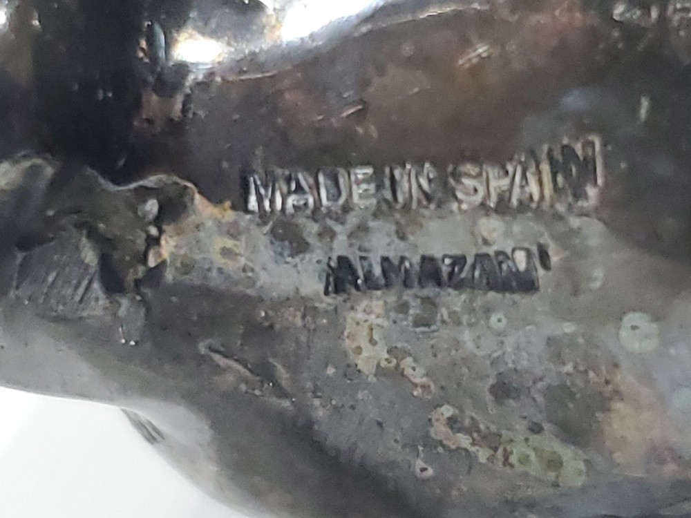 Vintage ALMAZAN Silver Plate Brass Fox Shaped Figurine 8" HEAVY Made In Spain